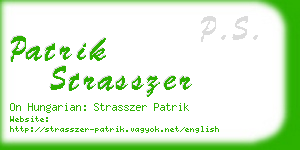 patrik strasszer business card